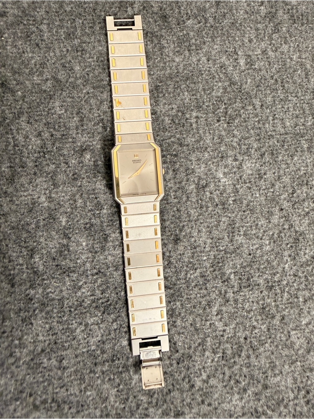 Seiko Two-Tone Silver and Gold Rectangular Dress Watch - Picture 9 of 9
